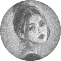 Two-color portrait string art preview